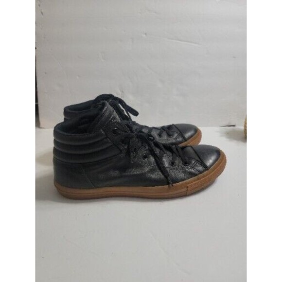 CONVERSE All-Star Chuck Taylor Leather Black High-Top Gum Bottom Shoes Mens 13 - Picture 2 of 6